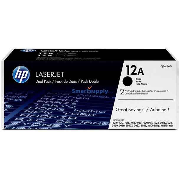 Rabat HP 12A toner 2 stk 5.000 sider Q2612AD original