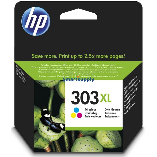 HP 303 XL Farve blkpatron 10ml original
