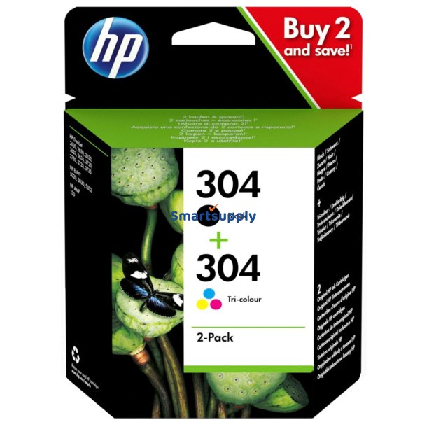 Rabat HP 304 Sort + Farve blkpatron original