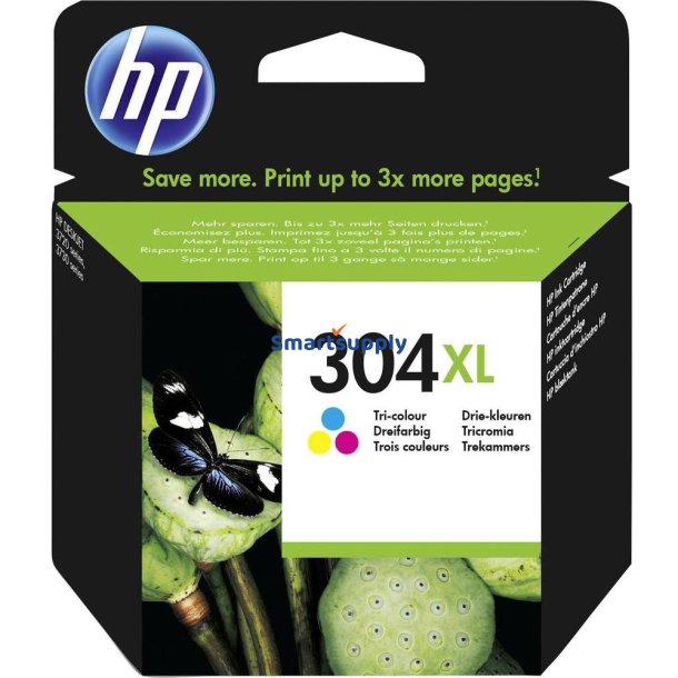 HP 304 XL Farve blkpatron 7ml original