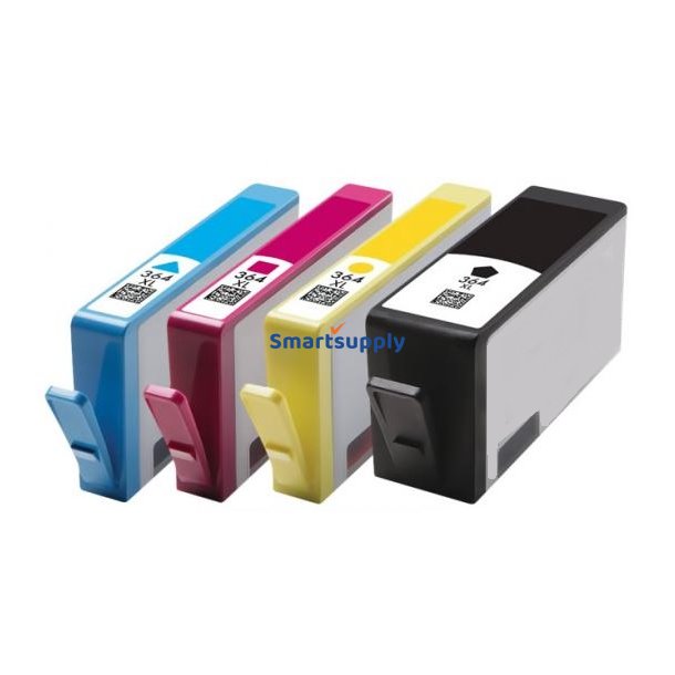 HP 364 XL blkpatroner 4 stk BCMY 60ml kompatibel multipakke