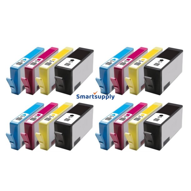 HP 364 XL bl�kpatroner 16 stk BCMY 240ml kompatibel multipakke