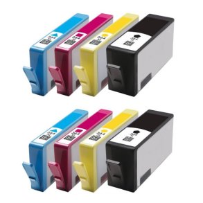 HP 364 XL blkpatroner 8 stk BCMY 120ml kompatibel multipakke