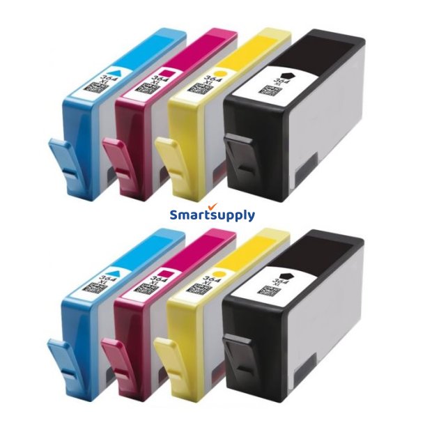 HP 364 XL bl�kpatroner 8 stk BCMY 120ml kompatibel multipakke