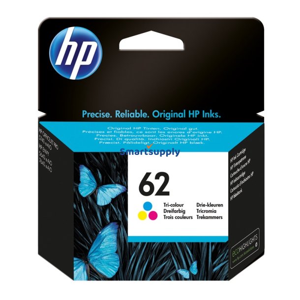HP 62 Farve blkpatron 4,5ml original