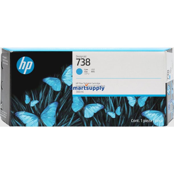 HP 738 Cyan blkpatron hj kapacitet 300ml original