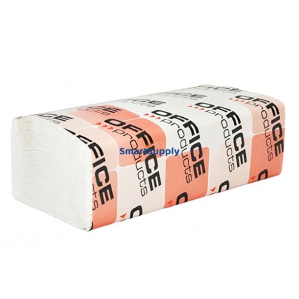 Hndkldeark 2-lags Z fold 25x23cm, 3000 ark, 20 pakker hvid