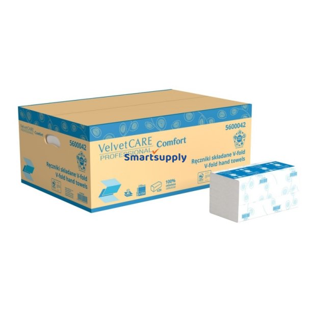 H�ndkl�deark 2-lags Z-fold 25x23cm, 3000 ark, 20 pakker hvid