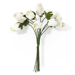 Hvide tulipaner blomster bundt med formbar stilk 9cm, 10 stk.
