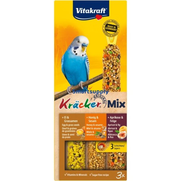 Vitakraft Kr&auml;cker Mix g, Abrikos, Honning - Godbidder Til Undulat - 3 Stk