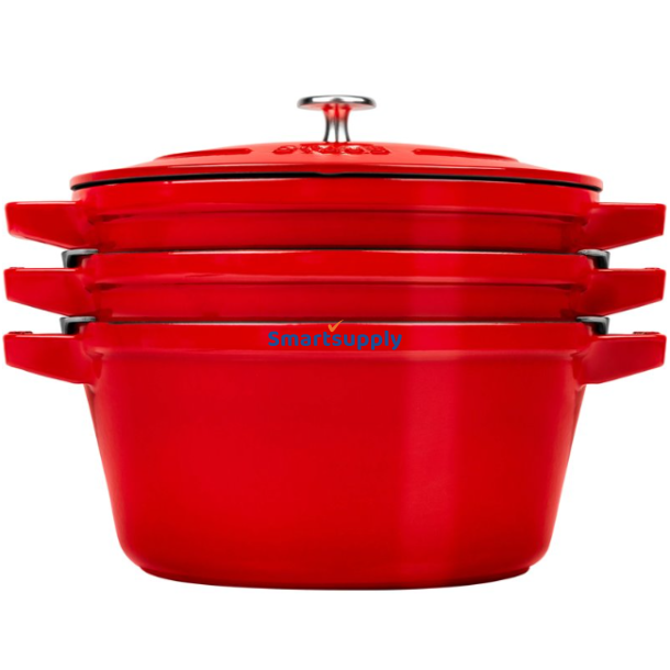 Staub La Cocotte Rund Stbejern Gryde bradepande  - ST MED 3 STK.