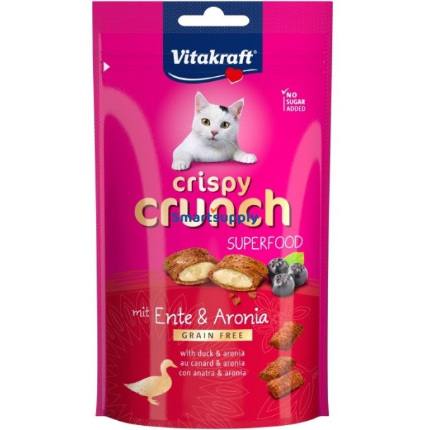 Vitakraft Crispy Crunch Duck Med Aronia - Kattegodbidder - 60G