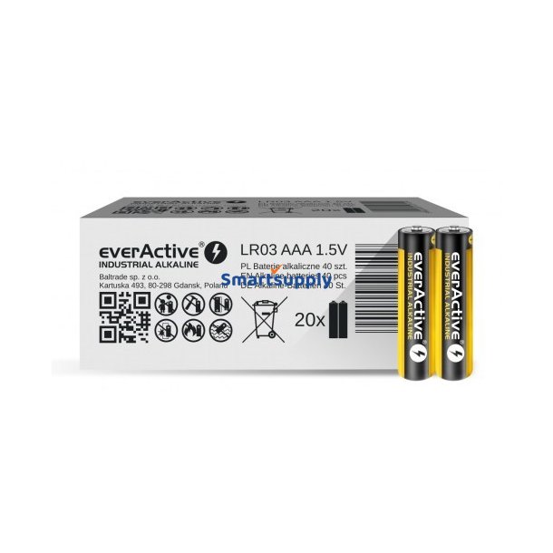Batterier Everactive Industrial Alkaline Lr03 Aaa - ske - 40 Stk