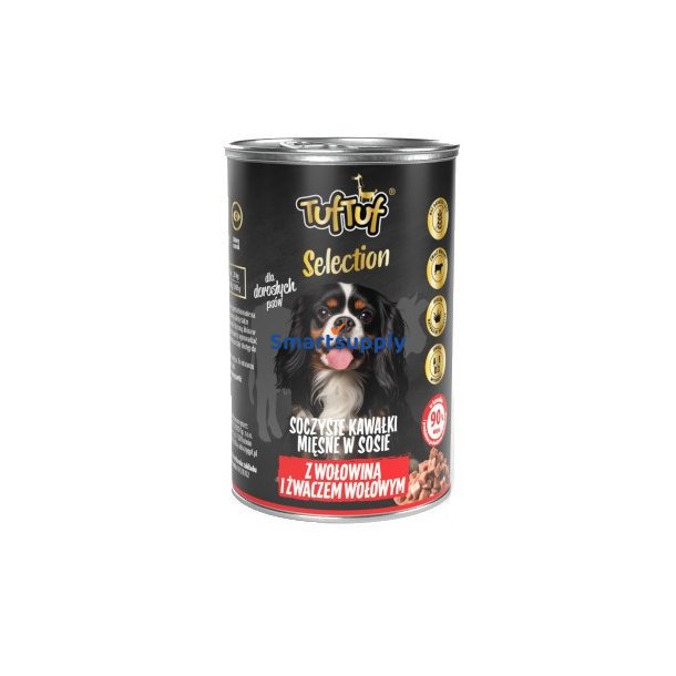 Tuf Tuf Selection Kdstykker Med Oksekd Og Vom - Vdfoder Til Hunde - 415G