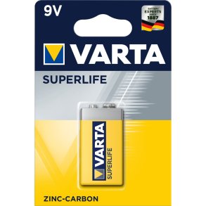 Varta Superlife 9V Engangsbatteri Zink-carbon