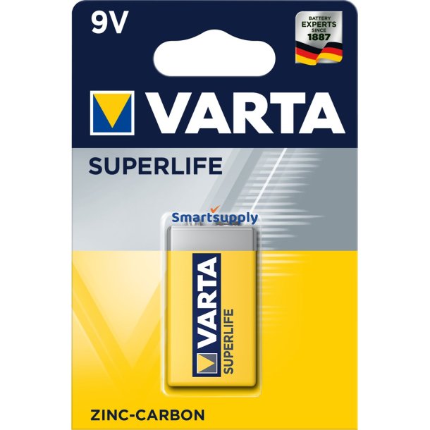 Varta Superlife 9V Engangsbatteri Zink-Carbon