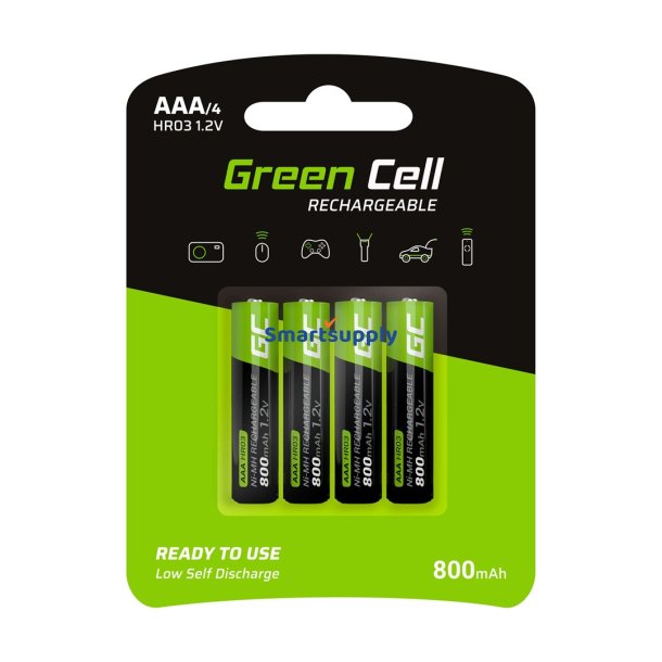 Green Cell Gr04 Husholdningsbatteri Genopladeligt Batteri Aaa Nikkel-Metalhydrid (Nimh)