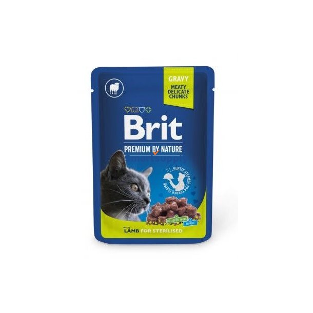 Brit Premium By Nature Lam Til Steriliseret - Vdfoder Til Katte - 100 G