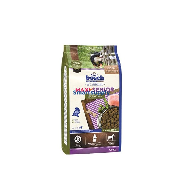 Bosch Hundefutter Maxi Senior Gefl&uuml;gel, 1Er Pack (1 X 12,5 Kg) Fjerkr, Ris
