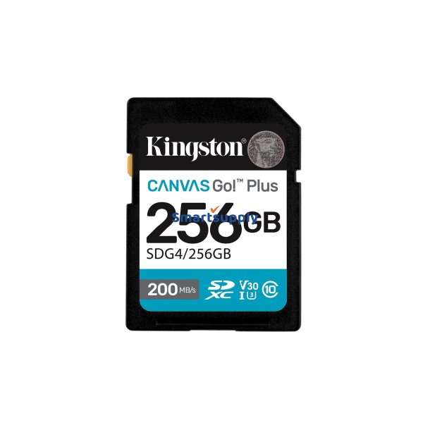 Kingston Technology Canvas Go! Plus 256 GB SDXC Canvas Go Plus Gen4 200 MB/s C10 UHS-I U3 V30