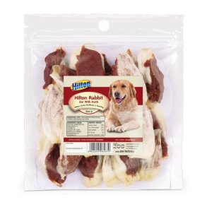 HILTON Rabbit ear with duck - hund tygge - 500g