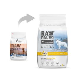 RAW PALEO Ultra Medium&Large Adult Kalkun - t�rt hundefoder - 2 kg