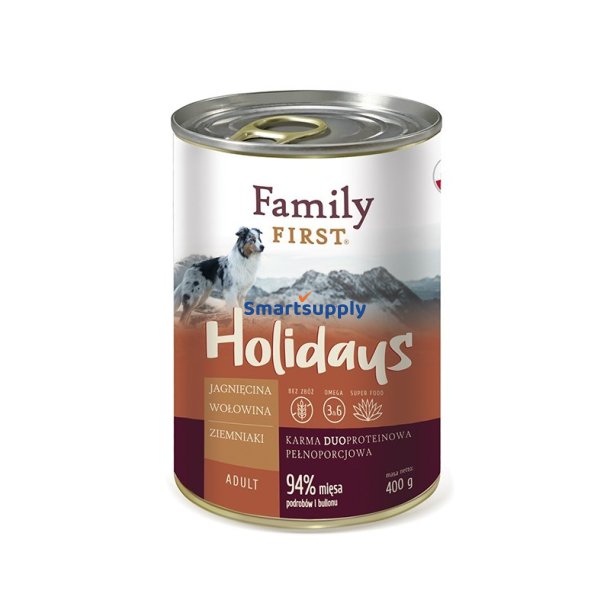 Family First Helligdage Voksen Lam, Oksekd, Kartoffel - Vdfoder Til Hunde 400G