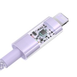 Baseus Gem USB til IP 2.4A hurtigopladningskabel 2 m Lilla