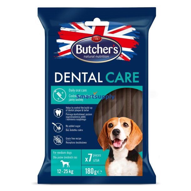 Butcher's Dental Care - Tandsnack Til Mellemstore Hunde - 180G
