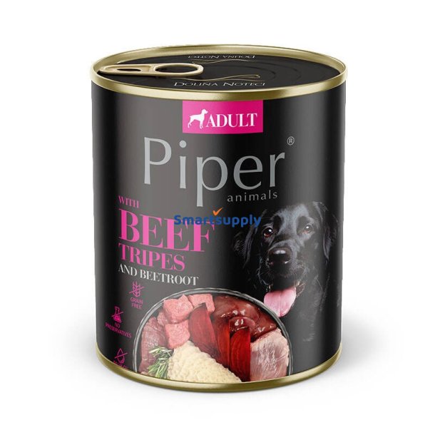 Dolina Noteci Piper Dyr Med Oksekdsmave - Vdfoder Til Hunde - 800G