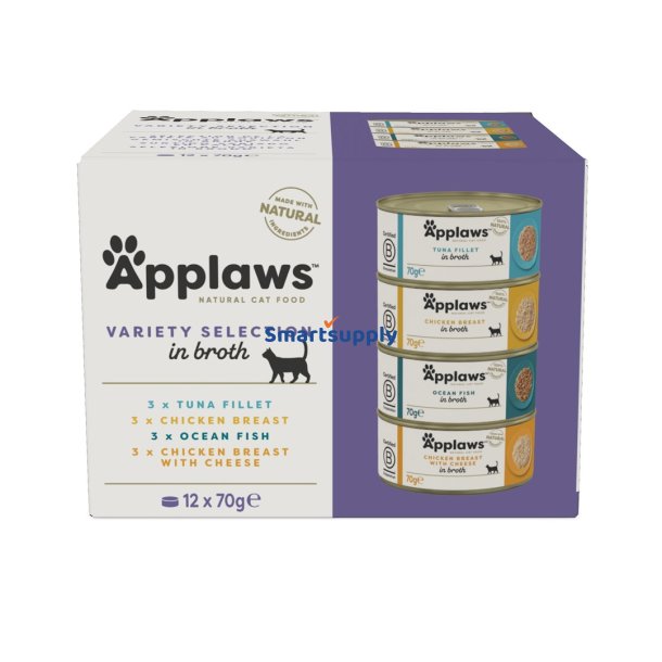 APPLAWS Variety selection multipack in broth - vd kattefoder - 12x70g