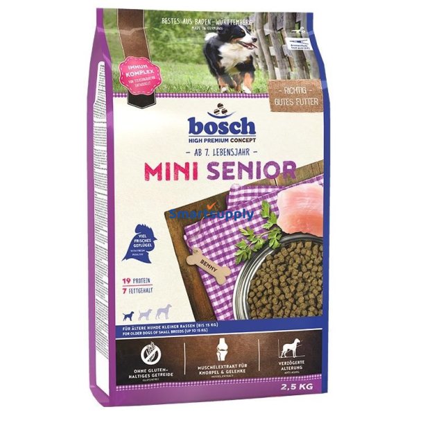 BOSCH Mini Senior - t�rfoder til hunde - 2,5 kg