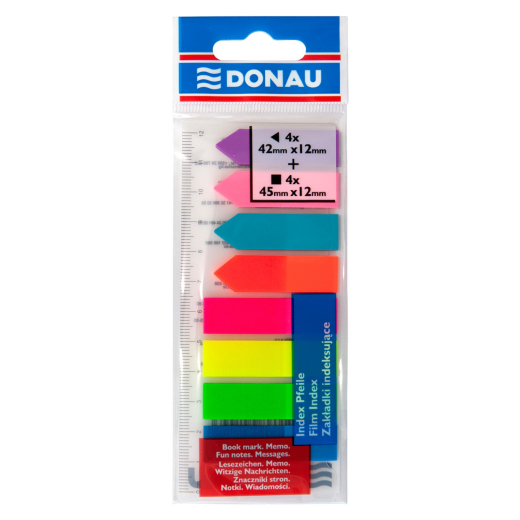 Indeks faner+pile mix neon farver 12x45mm / 12x42mm