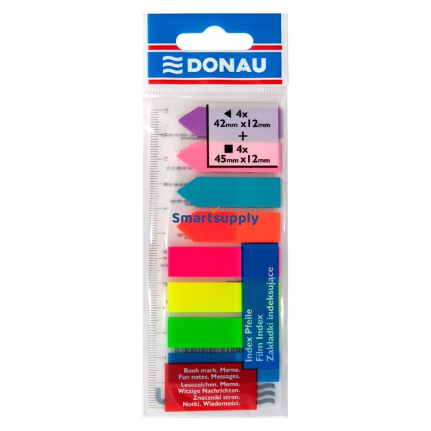 Indeks faner+pile mix neon farver 12x45mm / 12x42mm