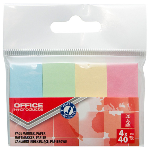 Indeksfaner mix pastel farver 20x50mm 4x40 stk
