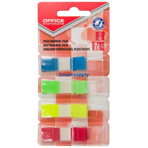 Index faner med dispenser mix farver 12x43mm 4x35 stk