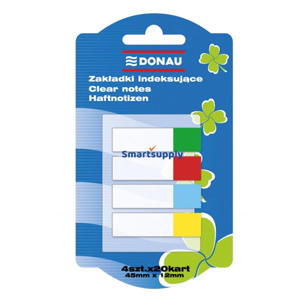 Index faner skrivbare mix farver 12x45mm 4x20 stk