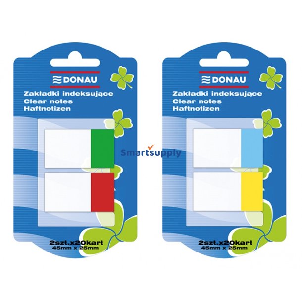 Index faner skrivbare mix farver 25x45mm 4x20 stk