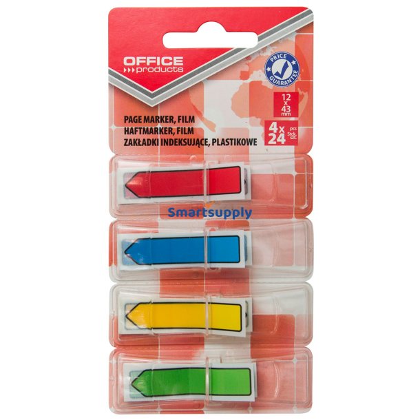 Index pile med dispenser mix farver 12x43mm 4x35 stk