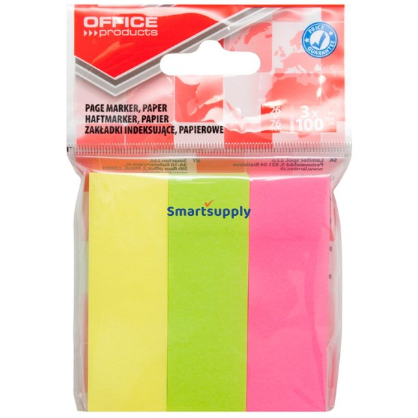 Indexfaner mix farver 26x76mm 3x100 stk