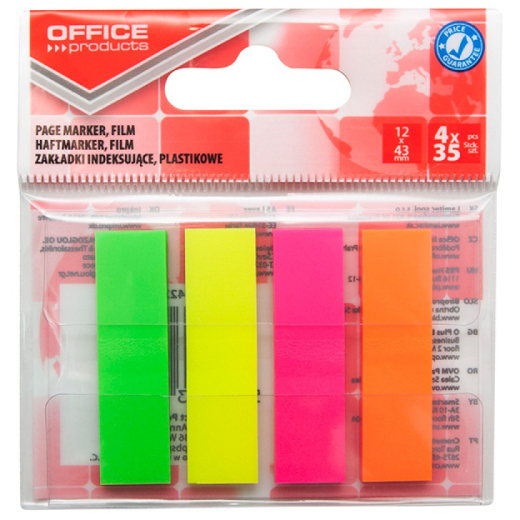 Indexfaner mix neon farver 12x43mm 4x35 stk