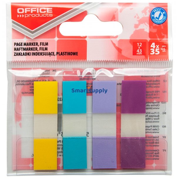 Indexfaner mix pastel farver 12x43mm 4x35 stk
