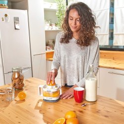 Black & Decker BXCJ25E Frugtpresser 25 W Gr, Transparent, Hvid