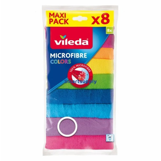 Vileda Microfibreklud farver 8 stk.