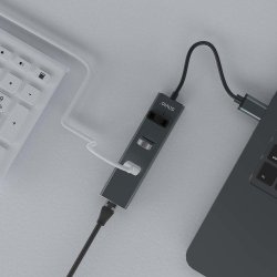 Savio Ak-57 Usb-A - 3 X Usb-A Hub Med Rj-45 Gigabit Ethernet-Adapter 5000 Mbit/S