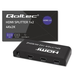 Qoltec 51797 Aktiv HDMI Splitter 2 x HDMI 4K x 2K | 6 Gb/s | 60 Hz
