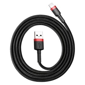 USB Lightning-kabel Baseus Cafule 1.5A 2m (sort og rd)