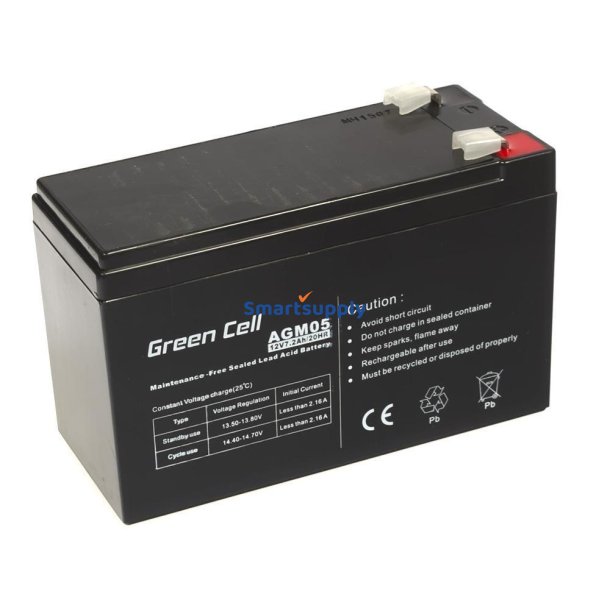 Green Cell Agm05 Ups Batteri Forseglet Blysyre (Vrla) 12V 7,2 Ah