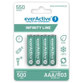 Genopladelige batterier everActive Ni-MH R03 AAA 550 mAh Infinity Line