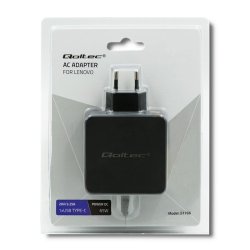Qoltec 51766 Strmadapter til Lenovo 65W | 20V | 3,25A | Slank spids + stift